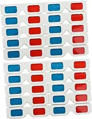 Angoily 20pcs 3d Eyeglass Glasses Anaglyph Cardboard Glasses Acrylic Drawers Star Patch Denim 3d Sunglasses 3d Video Glasses Paperplates Red Anaglyph Accessories Child Bulk