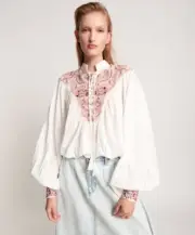 One Teaspoon Desert Floral Embroidered Gypsy Top, Large, BNWT