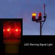 New Solar Powered 6 LED Warning Signal Light Red/Yellow Flash Strobe Waterproof
