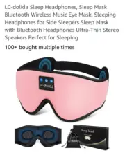 LC-DOLIDA Sleep Eye Mask W/Headphones Bluetooth White Noise (PINK)