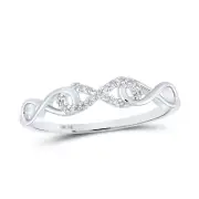 10K WHITE GOLD ROUND DIAMOND INFINITY RING 1/20 CTTW