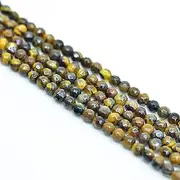 Asingeloo 3mm Faceted Natural Yellow Tiger Eye Stone Beads for Jewelry Making Round Gemstone Beads Loose Spacer Beads 15" a Strand