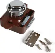 10 Pieces/keyless Button Keyhole Size 26mm Door Cabinet Lock Suitable for RV, Caravan, Recreational Vehicle Hardware Accessories for RV Modification(Brown Chrome)