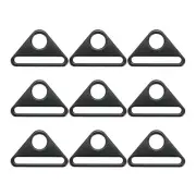 Triangle D Rings, 12 Pcs 2 Inch Triangle Buckle Adjuster, Dark Black