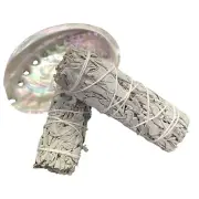 2 x Sage Sticks + Abalone Shell Bowl Smudge Set - White Sage - Cleansing