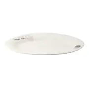 White Ceramic Floral Print Tableware Oval Serving Dish Plate 12''