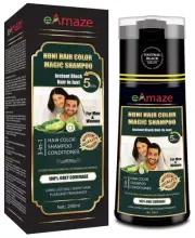 eAmaze Noni Hair Color Shampoo 200ml (Natural Black) Professionals Hair Color