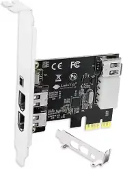 4-Ports 1394A PCIE Firewire 400 Expansion Card for Windows Desktop Pcs, 3X 6Pin
