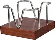 Homoyoyo Wooden Note Holder: Compact Desk Organizer for Office Supplies Memo Pads and Self-Stick Notes - Stylish Desktop Accessory for Home and Workspaces