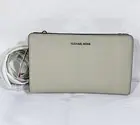 Michael Kors Jet Set Large Crossbody Clutch, Cement