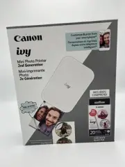 NEW Canon IVY Mini Photo Printer 2nd Gen Pure White w/Bonus Sticker Sheets