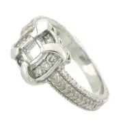 14k Vintage Style Semi-Mount Diamond Engagement Ring Setting 0.20 Cts - SI1 - G