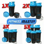 Multi 3in1 GYM Protein Supplement Drink Blender Mixer Shake Shaker Ball Bottle