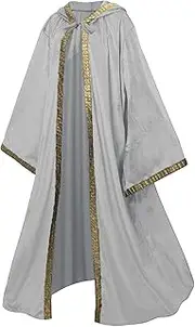 AGCOAH Unisex Wizard Cloak Robes With Hood Sleeves Dutch Velvet Cosplay Costume