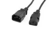 PowerCord – IEC320 C14/C13, 18AWG, SVT, 10A, 250V, BLK, 12ft (Bundle of 10 pcs)