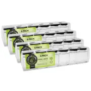 24pc Lemon & Lime 120ml Glass Square Jar Food Storage Container w/ Black Lid