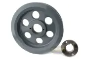 Cast Iron 7.75" Dual Groove Pulley Belt B Section 5L with 1-3/8" Sheave Bushing