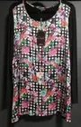 Creswick Silk Blend Top, Bnwt, Black&floral, XXL