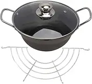 NOLITOY 1Set Deep Fryer Pot Non Stick Tempura Frying Pan with Oil Drainer Rack Japanese Style Deep Fryer for Convenient Home Cooking