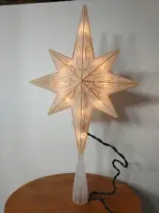NIB 11" Lighted Frosted Clear and Rose Gold Bethlehem Star Tree Topper LAST ONE!