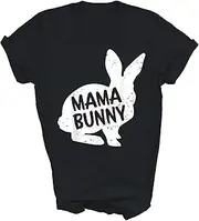 [SDVN] Mama Mom Bunny Matching Group Funny Family Easter Grandma Nana Unisex Shirt Gift Women Men T-Shirt (Black;M)
