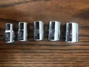 NEW Proto 3/8” Drive Sockets Set Of 5, 12pt, 3/8, 7/16, 1/2, 9/16, 5/8