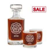 Firefighter, EMT, Doctor Whiskey Decanter Set with Whiskey Glasses, Husband, Dad