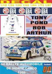 DECAL MG METRO 6R4 TONY POND R.MONTECARLO 1986 DnF (09)