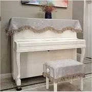 Grand Piano Cover, Upright Piano Half Cover, Simple Piano Cover, Nordic Thickened Fabric Piano Cover Half Cover, Piano Cover Dust Cover Towel with Stool Cover (Color : B, Size : with Single SEAT COV