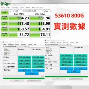 5Cgo【含稅】全新lntel英特爾S3610 400/480/800G/1.6T SATA 2.5寸 MLC固態SSD