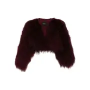 [Retrofete] Retrofete Luxe Cropped Fur Jacket S RED