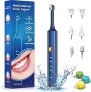BlueFire Teeth Cleaning Kit for Daily Cleaning, Waterproof Teeth Cleaning Tools with 6 Brush Heads, 4 Speed Modes and LED Lights, Teeth Cleaning Brush for People/Pets(Blue)