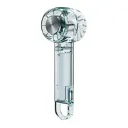 Transparent Green 2000mAh 3 Speed Portable USB Mini Handheld Fan Ice Compress Outdoor Mountaineering Buckle Pocket Fan