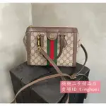 糖糖二手GUCCI 古馳 OPHIDIA系列 GG小號托特包 米色 手提包 斜挎包 547551 側背包