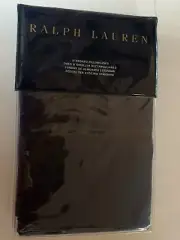 $115 Ralph Lauren 624 Solid Sateen Metropolitan Navy Blue Standard Pillowcases