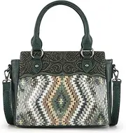 [Montana West] Sequined Aztec Mini Tote Bag Floral Tooled Handbag