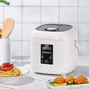 Multi-Functional Rice Cooker Home Smart Timed Reservation 2l Rice Cooker Mini Small Kitchen Appliances. Square Pure White (with Steamer)