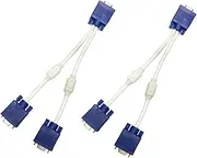 Angoily Dual Monitor Vga Splitter Cable 0.3m Extension Cable Vga to 2 Monitors Adapter for LCD Tv Video Adapter