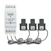 Tuya Smart Life WiFi Energy Meter Bidirectional 3 Phase with Dry Contact Switch App Monitor 80A AC110V/240V White