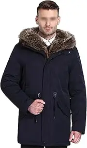 [Generic] Winter Fur Jacket Men Removable Hood Long Parka Casual Jackets And Coats Cotton Wool Coats