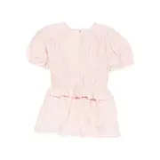 [Cecilie Bahnsen] Cecilie Bahnsen Puff-sleeve Ruffled Top 8 UK PINK