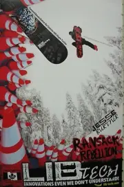 LIB TECH snowboard 2015 JESSE BURTNER Rebel promo poster Flawless New Old Stock