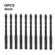 Tools 10pcs 6mm Drill Bits Tiles Wear-resistant Alloy Steel Drilling Hex Shank