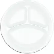 9 inch 3-Compartment Disposable White Insulated Foam Heavy Duty Plates 400pcs