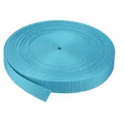 Flat Nylon Webbing Strap 1 Inch 25 Yards Light Blue for Backpack, Luggage-rack