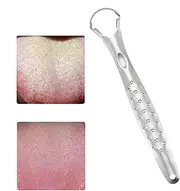 Tongue Brush - Tongue Scraper | Tongue Cleaner | Stainless Steel Tongue Scraper, Tongue Scraper For freshh Breath, Oral Hygiene Tongue Scraper, Tongue Cleaner To Remove bacteriaa - Breath Freshener