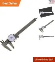 Precision Dial Caliper 6" / 150mm - Hardened Stainless Steel - American Company