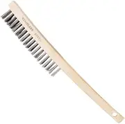 Bossweld 4 Row Stainless Steel Wire Brush with Wood Handle