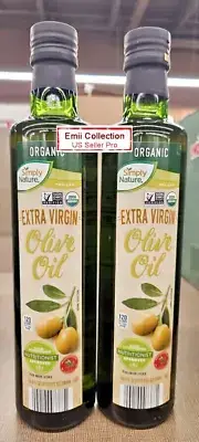 Simply Nature NON-GMO Organic Extra Virgin Olive Oil 16.9fl oz 500ml (2 Bottles)