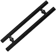 Push Pull Door Handle, Stainless Steel Modern Contemporary Entry Door Handle Bar Ladder Pull Shower Glass Sliding Barn Door Interior Exterior Door Pull Push Black Paint Finish